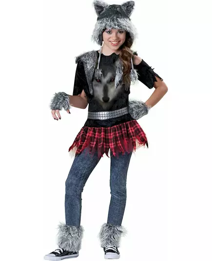 Vargmaskeraddräkt för flicka, Storlek: 12-14 år(147-155 cm)