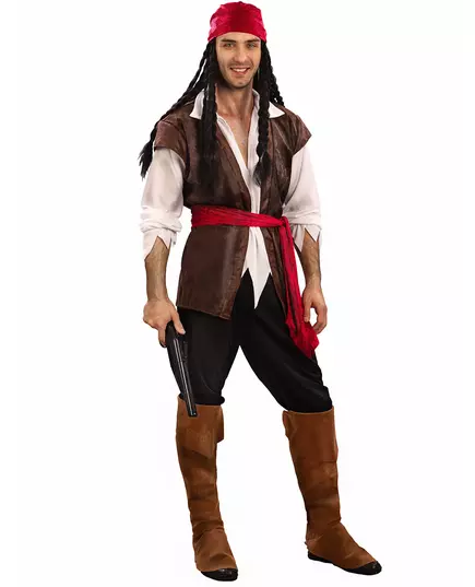 Piratmaskeraddräkt för herr, Storlek: Small