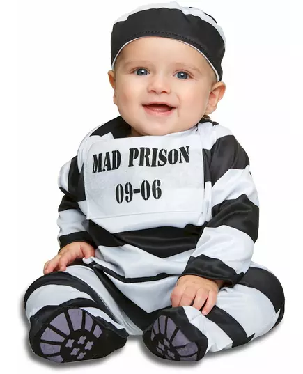 Randig fångmaskeraddräkt baby