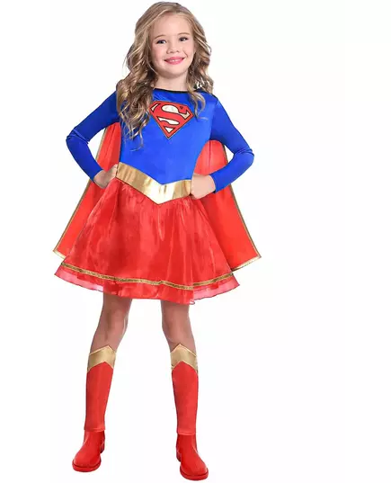 Klassisk Supergirl™-maskeraddräkt flicka, Storlek: 4-6 år (110 cm)