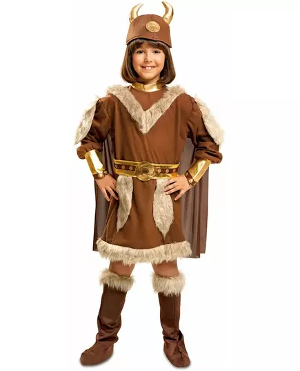 Vikingamaskeraddräkt med päls barn