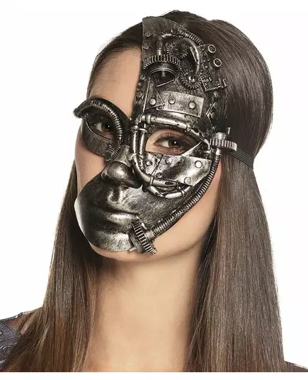 Steampunk-robot halvmask dam
