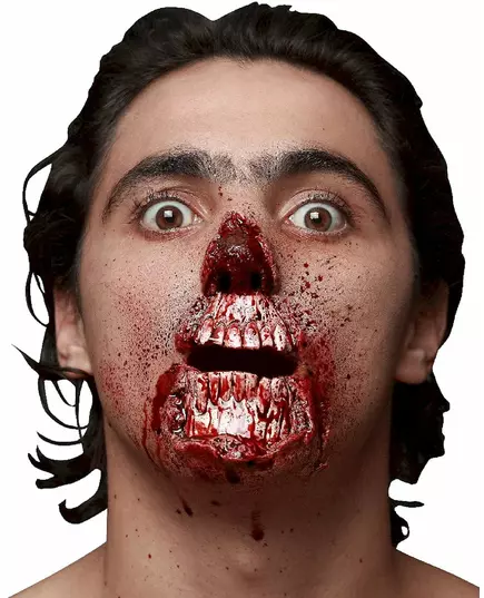 Halloween-sårsmakeup avsliten mun för vuxen