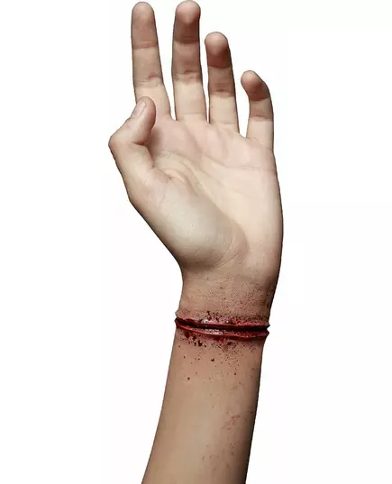Falskt skärsår på handleden för vuxna Halloween