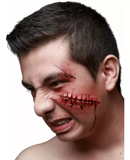 Falskt sår med stygn för vuxna Halloween