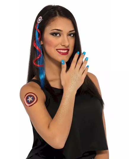 Tillbehörs- och sminkset Captain America™ dam