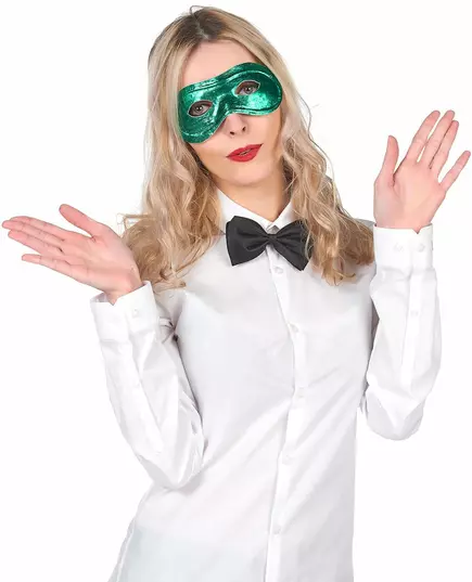 Grön metalliserad vargmask vuxen