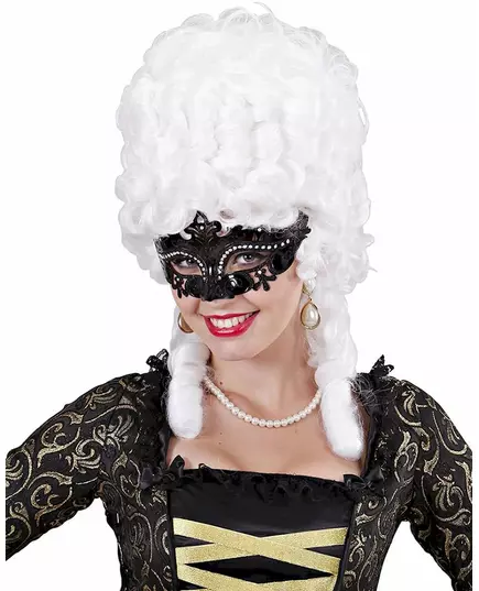 Svart venetiansk mask med strass vuxen