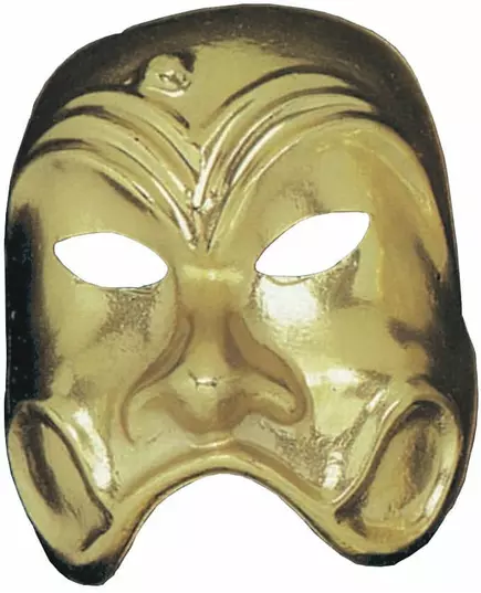 Komedi-mask guld vuxen