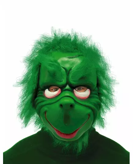 Grinigt grönt julmonster mask vuxen