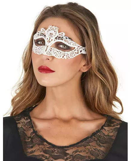 Vit spetsmask dam