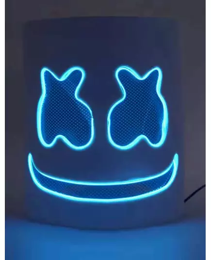 Blå LED-mask DJ marshmallow vuxen