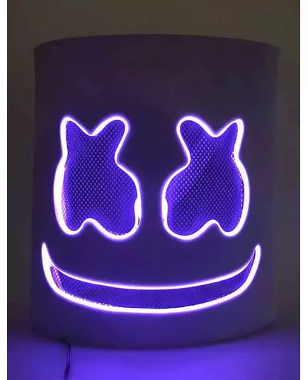 Lila LED-DJ-mask marshmallow vuxen