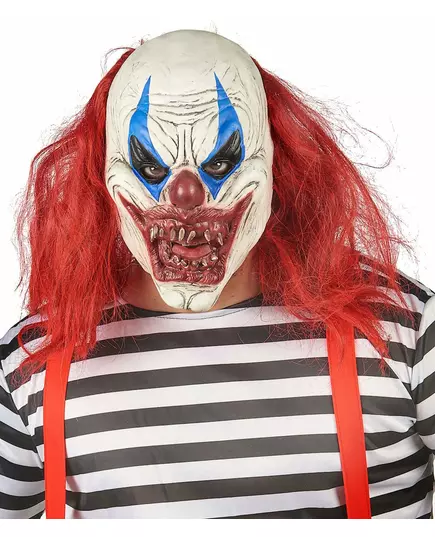 Rödvit clownmask i latex vuxen