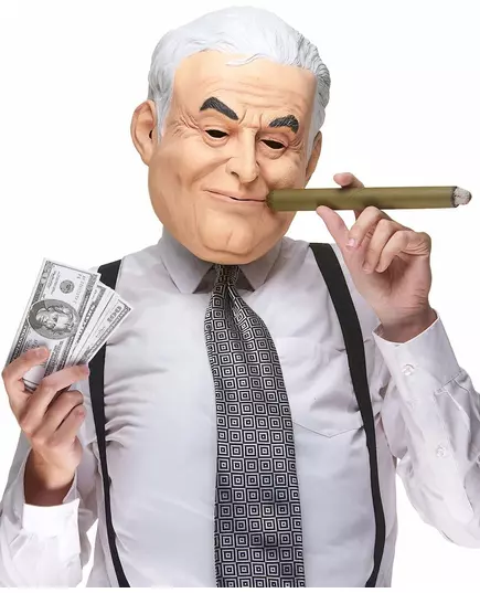 Humoristisk latexmask Dominique vuxen