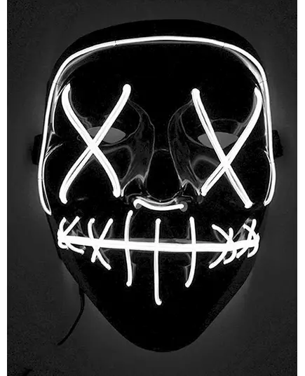 Vit lysande LED-mask för vuxen