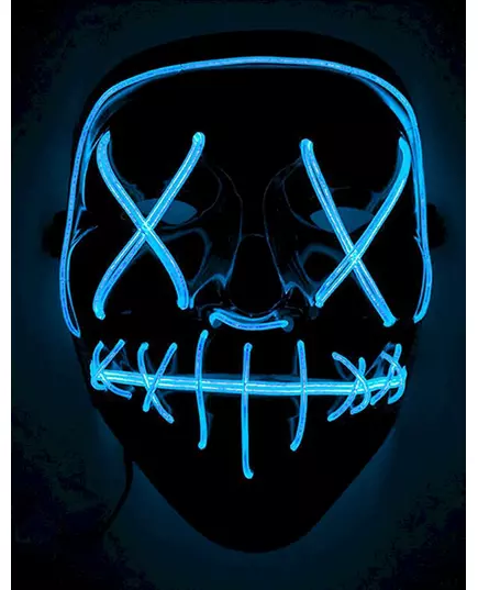 Blå lysande LED-mask vuxen