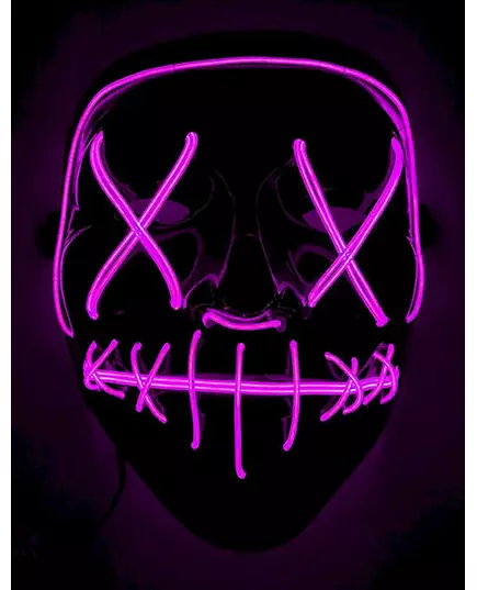 Lysande fuchsia LED-mask vuxen