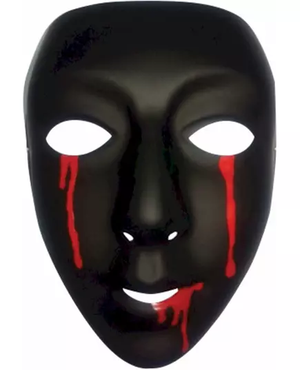 Svart mask med blodtårar dam Halloween