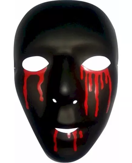 Svart mask med blodtårar för herr Halloween