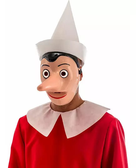 Plastmask Pinocchio™ med avtagbar näsa vuxen
