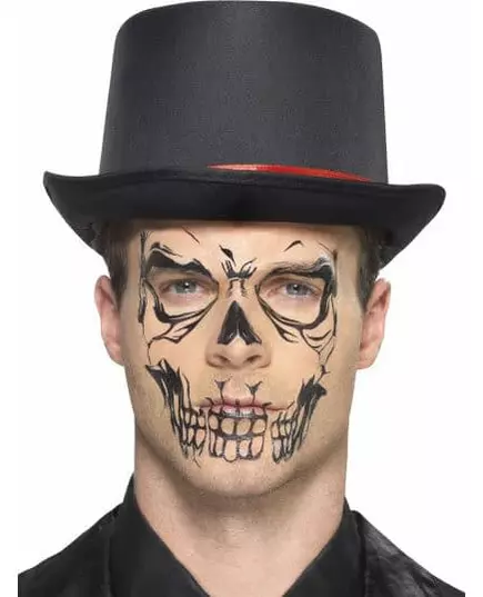 Svart skelett-tatuering för överföring vuxen Halloween