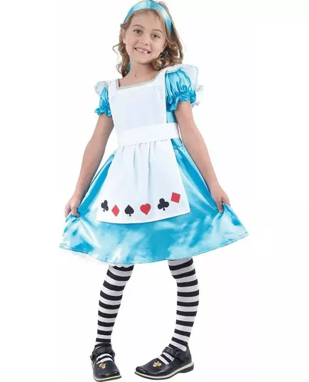 Alice-maskeraddräkt flicka, Storlek: 7-9 år (120-130 cm)