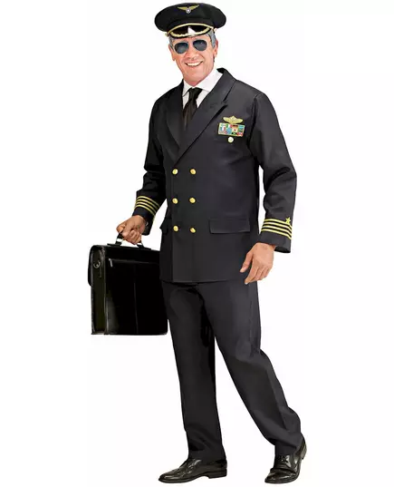 Maskeraddräkt flygkapten herr, Storlek: Large
