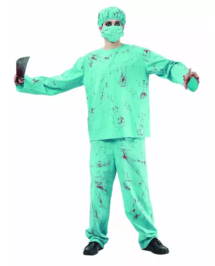 Zombie-kirurgmaskeraddräkt Halloween vuxen, Storlek: Large