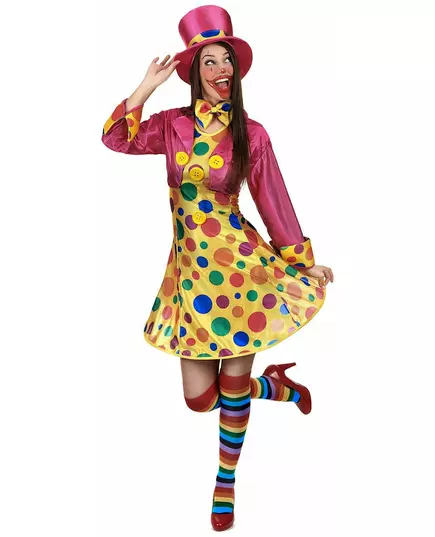Rolig clownmaskeraddräkt för dam, Storlek: Medium/Large