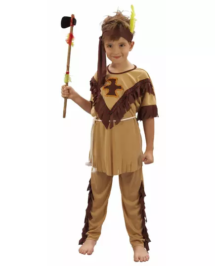 Indiansk maskeraddräkt pojke, Storlek: 10-12 år (130-140 cm)