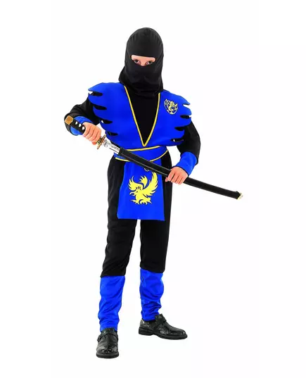 Blå ninjamaskeraddräkt pojke, Storlek: 10-12 år (130-140 cm)