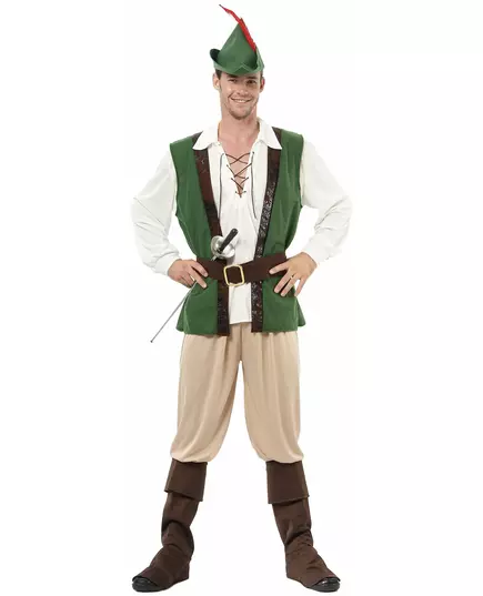 Robin Hood-maskeraddräkt herr, Storlek: Medium