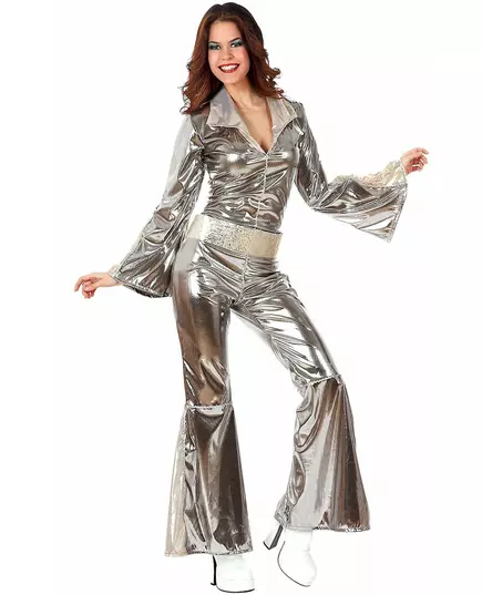 Maskeraddräkt disco silver dam, Storlek: Medium/Large