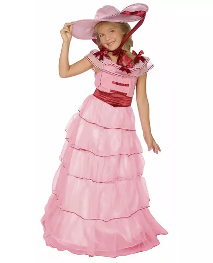 Rosa maskeraddräkt, sydstatsdam, flicka, Storlek: 8-10 år (146 cm)