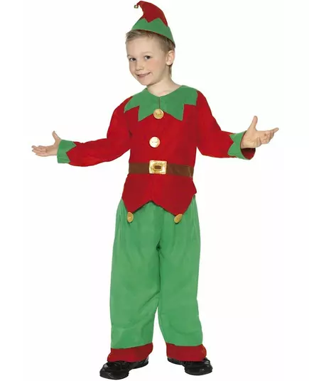 Maskeraddräkt tomteälva pojke jul, Storlek: 10-12 år (145/158 cm)