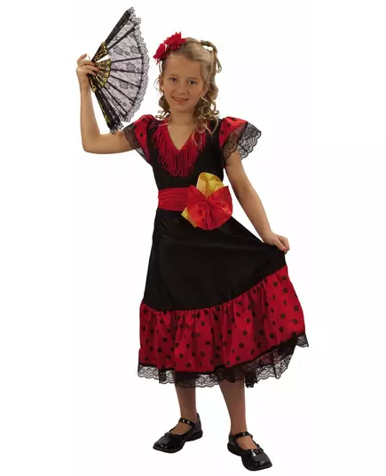 Spansk maskeraddräkt flicka, Storlek: 10-12 år (130-140 cm)