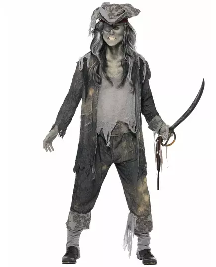 Piratskeletthäxa-maskeraddräkt herr Halloween, Storlek: X-Large