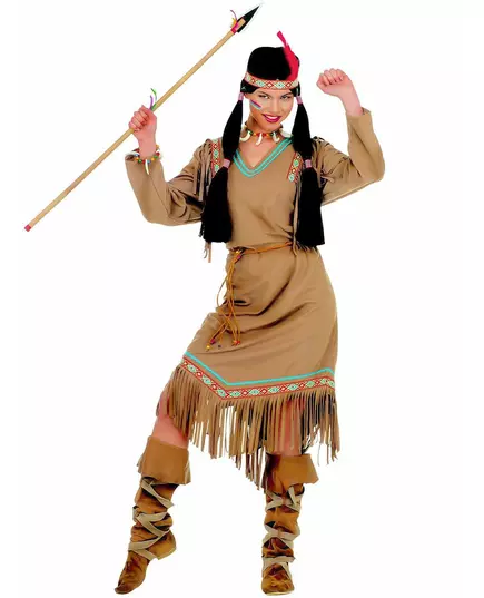 Maskeraddräkt indian med lång ärm dam, Storlek: X-Large