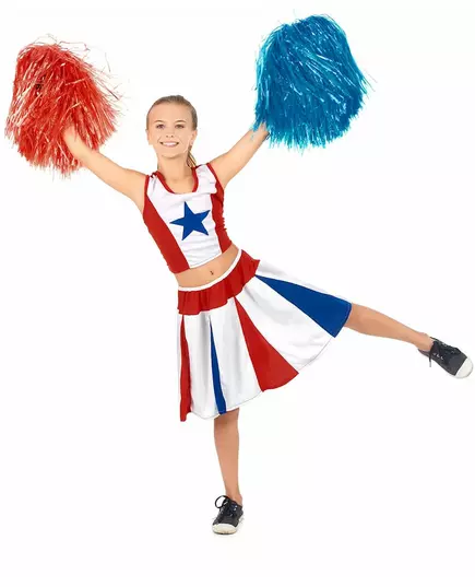 Stjärnmaskeraddräkt pompomflicka flicka, Storlek: 11-13 år (158 cm)