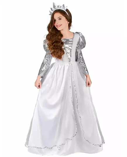 Prinsessmaskeraddräkt med slöja flicka, Storlek: 10-12 år (130-140 cm)
