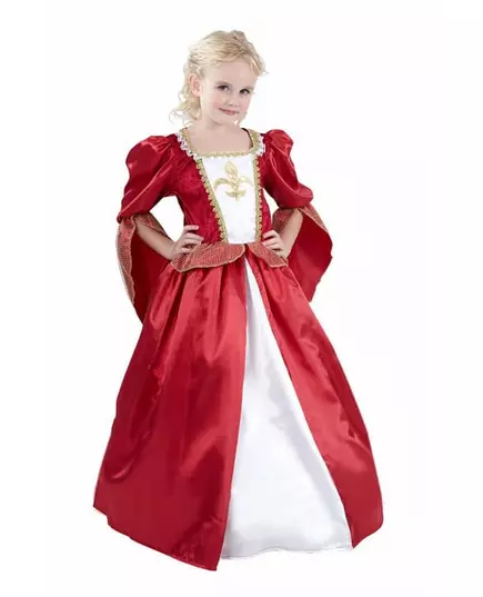 Medeltida prinsessmaskeraddräkt med satineffekt flicka, Storlek: 4-6 år (110-120 cm)