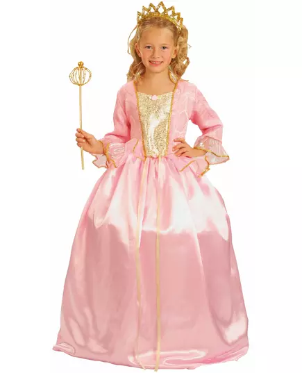 Prinsessmaskeraddräkt med diadem barn, Storlek: 10-12 år (130-140 cm)