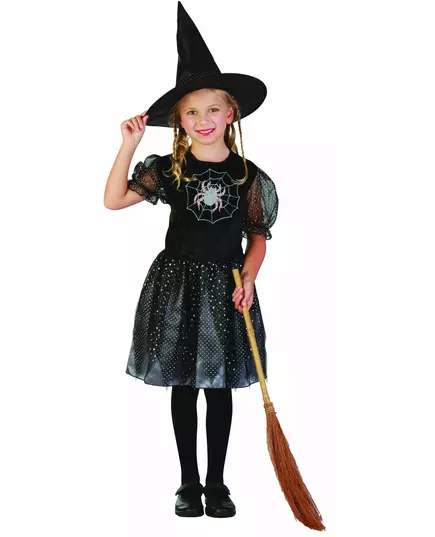 Spindelhäxmaskeraddräkt flicka, Storlek: 10-12 år (130-140 cm)