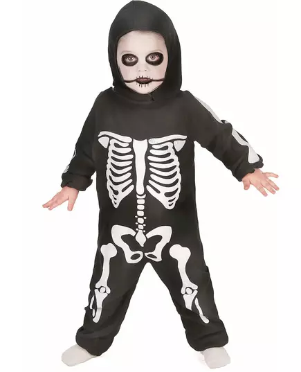 Komplett skelettmaskeraddräkt pojke, Storlek: 1-2 år(80-92 cm)