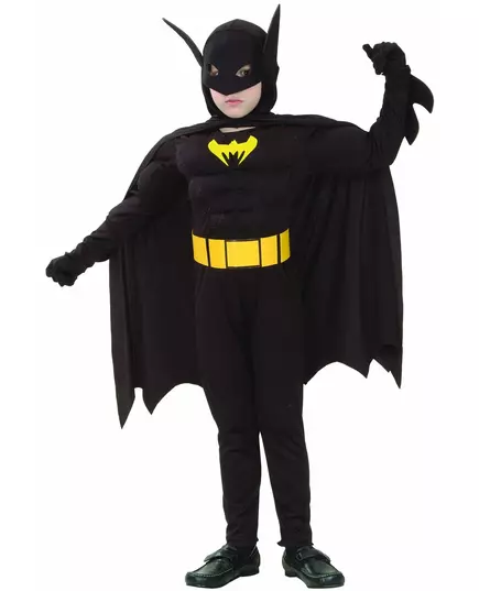 Superhjälte-maskeraddräkt med fladdermus för pojkar, Storlek: 7-9 år (120-130 cm)