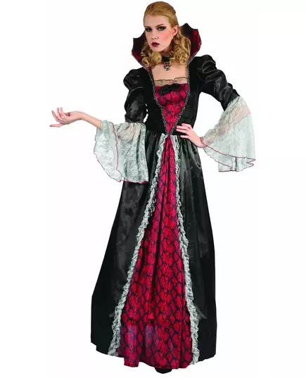 Deluxe barock vampyrmaskeraddräkt dam, Storlek: Medium