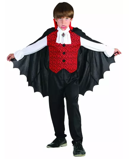 Vampyrmaskeraddräkt för pojkar röd Halloween, Storlek: 10-12 år (130-140 cm)