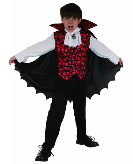 Röd vampyrmaskeraddräkt för pojke, Storlek: 10-12 år (130-140 cm)