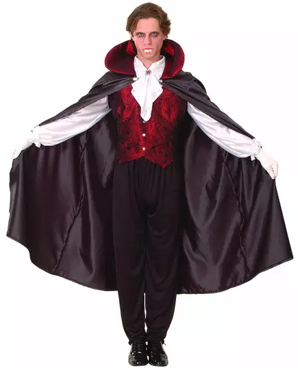Röd vampyrmaskeraddräkt för herr Halloween, Storlek: X-Large